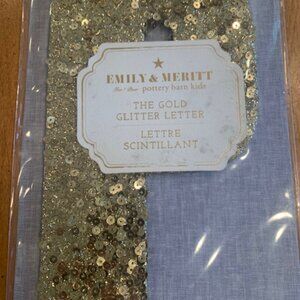 Pottery Barn Emily Meritt Gold Sequin Letter P -New